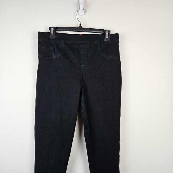 Spanx Jeanish Cropped Black Skinny High Rise Stretch Pants Size Large - Picture 3 of 7